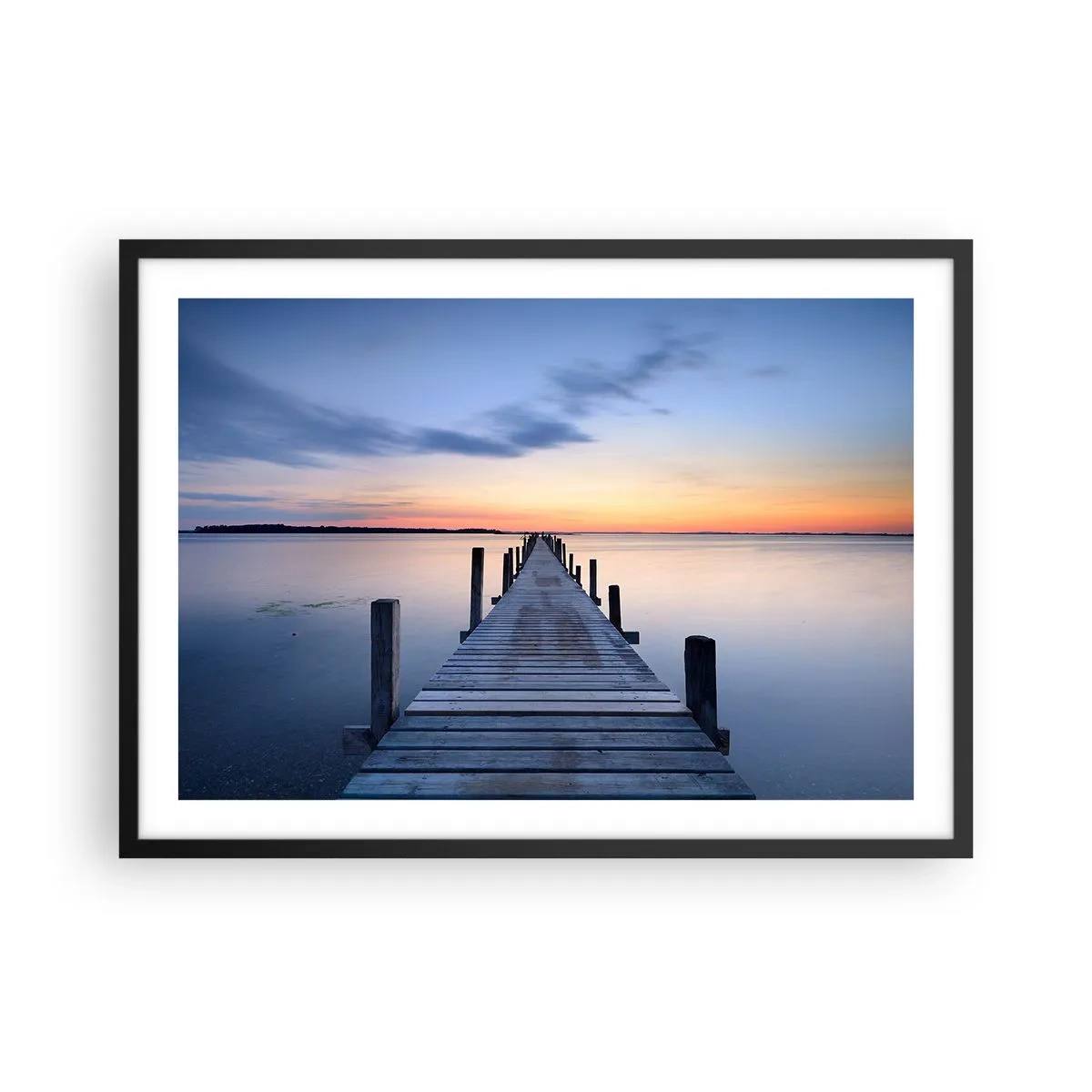 Poster in een zwarte lijst - De rust van een serene schemering - 70x50 cm