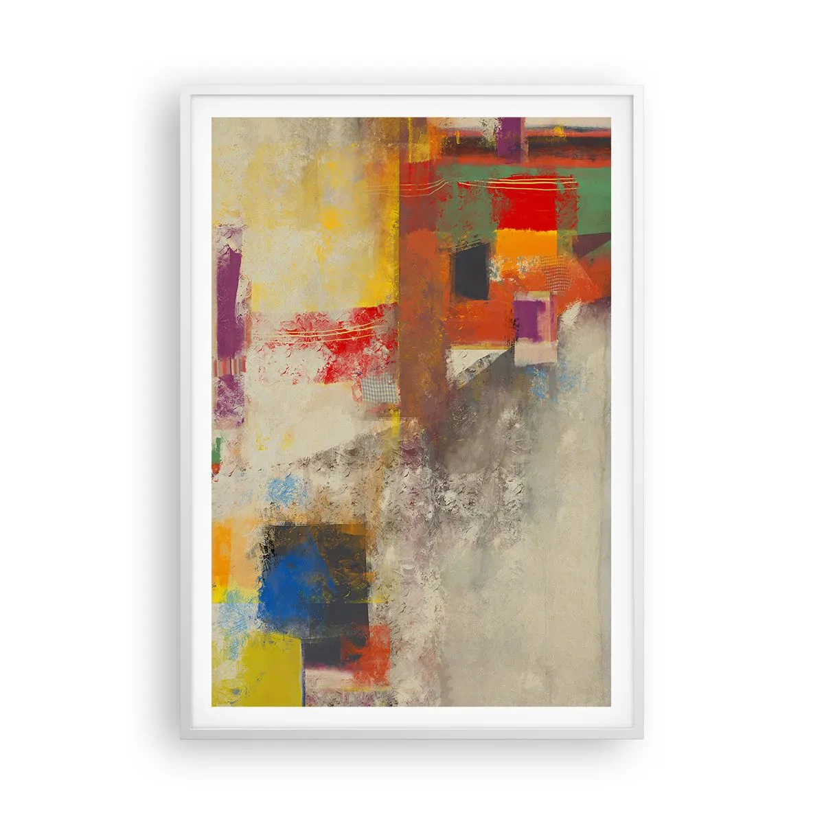 Poster in een witte lijst - Kleur geometrie - 70x100 cm