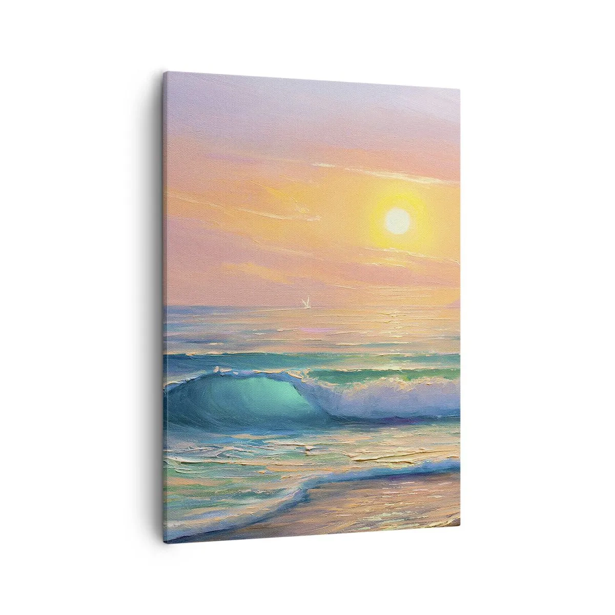 Schilderen op canvas - Een turquoise lied van de golven - 50x70 cm