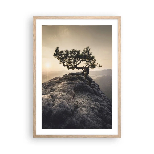 Een poster in een licht eiken lijst - Het leven wint altijd - 50x70 cm