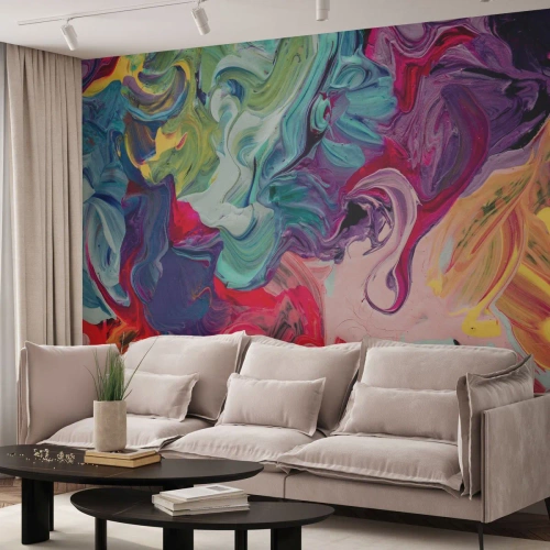 Fotobehang Premium Sand - De geboorte van kleuren - Abstractie, Deel, Modern patroon - 100x70 cm