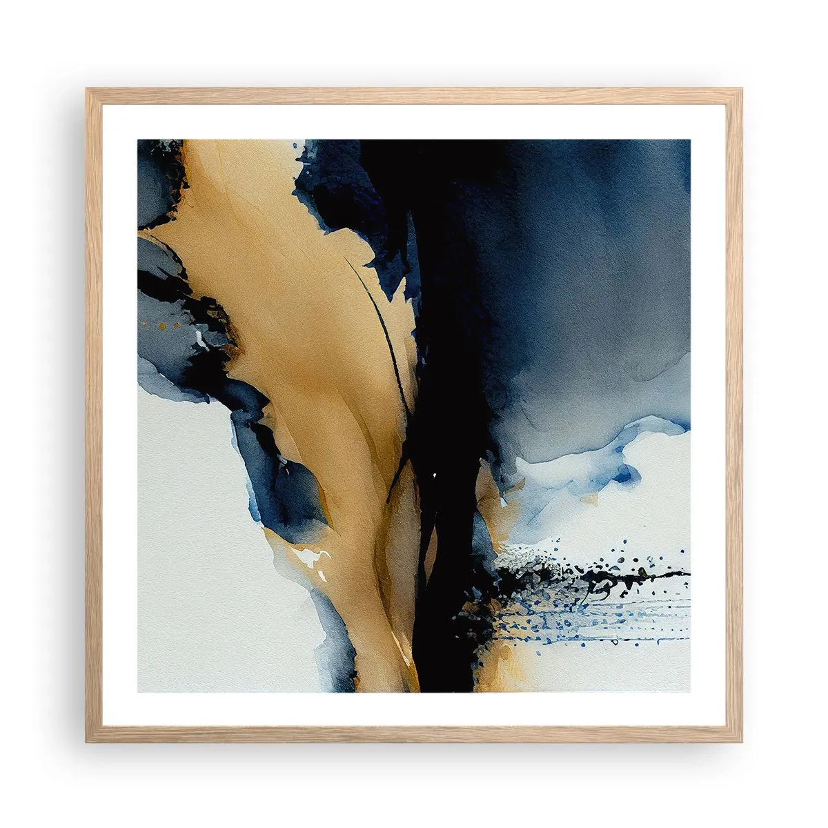 Een poster in een licht eiken lijst - Achter het gordijn - 60x60 cm