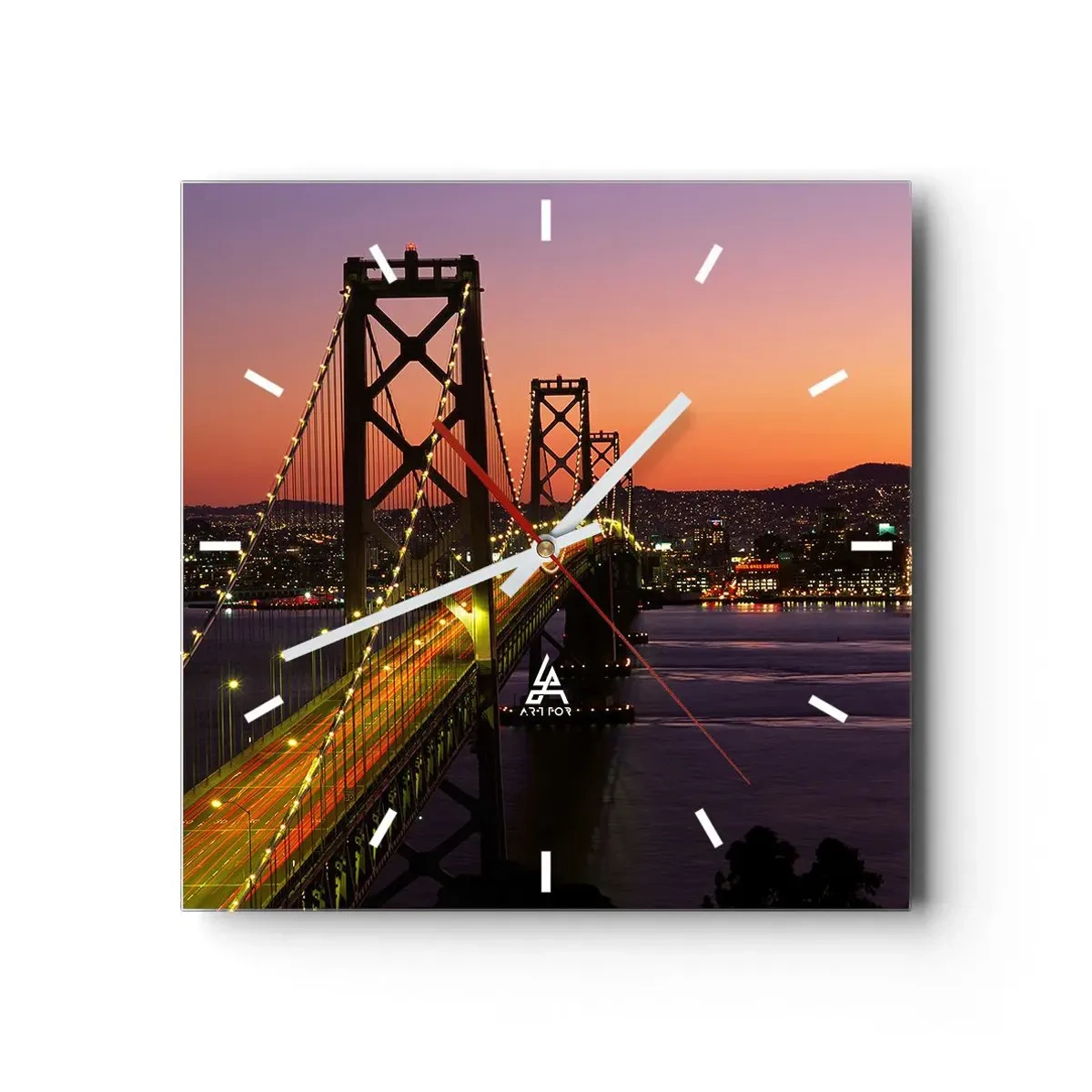 Wandklok - Klok - Violette avond - 40x40 cm