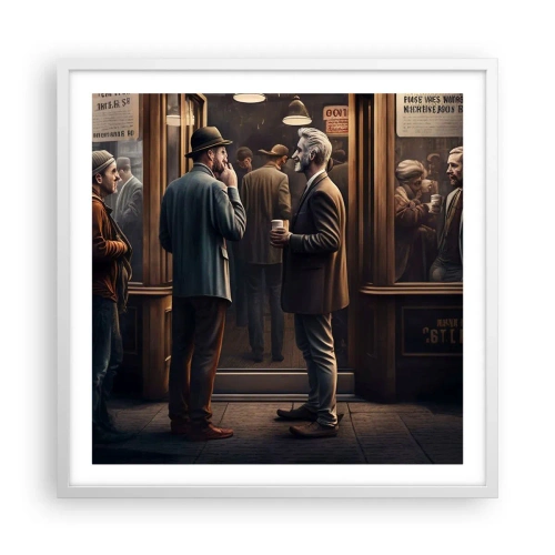 Poster in een witte lijst - Een goed moment van de dag - 60x60 cm