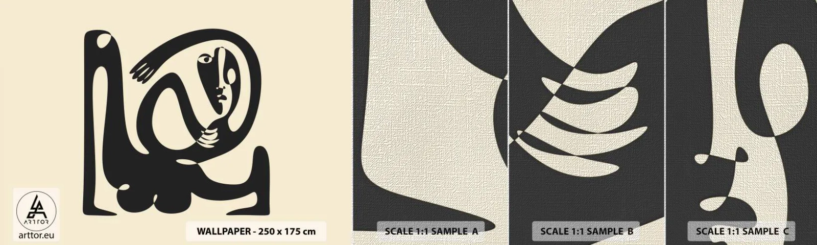 Fotobehang Monster Premium Canvas - Bijna Picasso - Abstractie, Deel, Grafisch - 100x30 cm