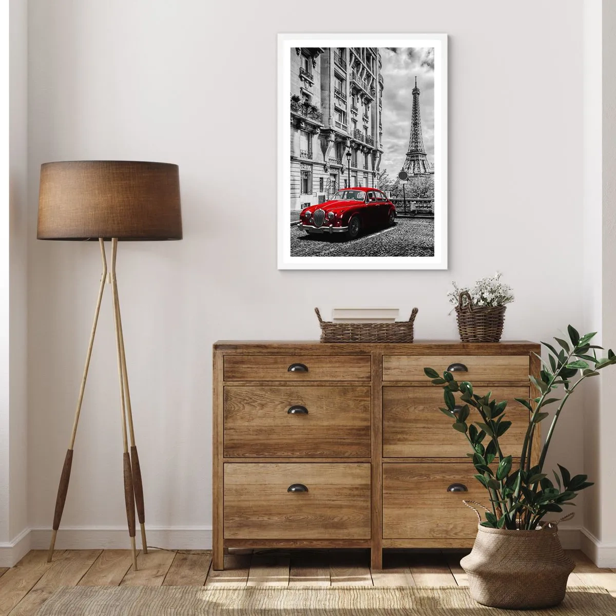 Poster in een witte lijst - Roofdier in de stad - 61x91 cm