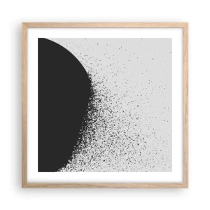 Een poster in een licht eiken lijst - Beweging van moleculen - 50x50 cm