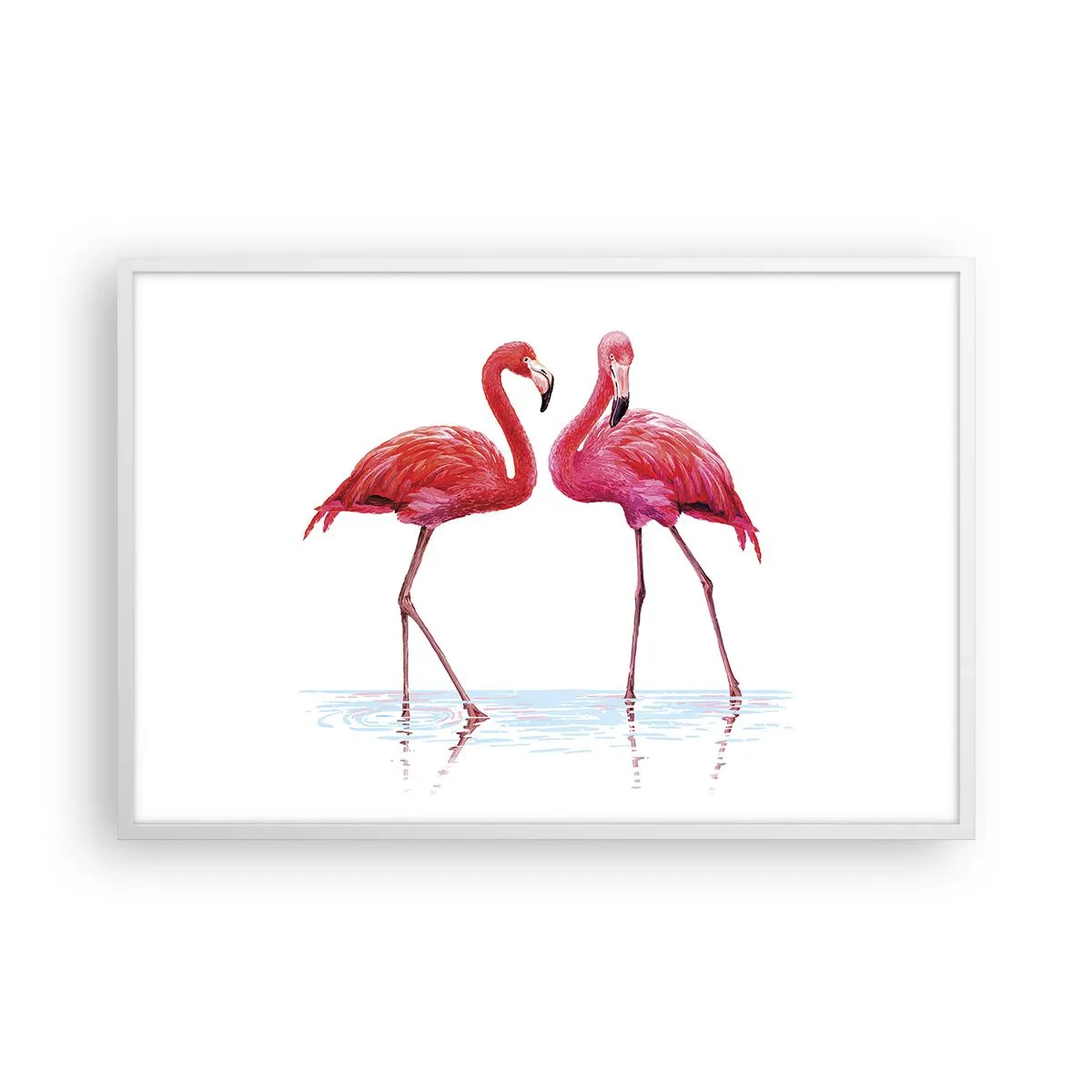 Poster in een witte lijst - Roze randez-vous - 91x61 cm