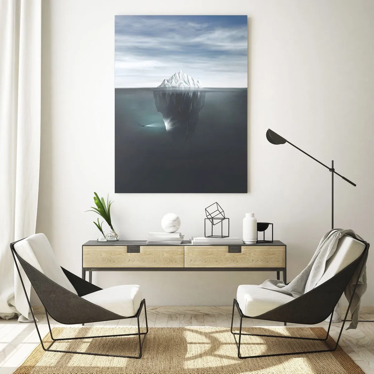 Schilderen op glas - Onderwater mysterie - 80x120 cm