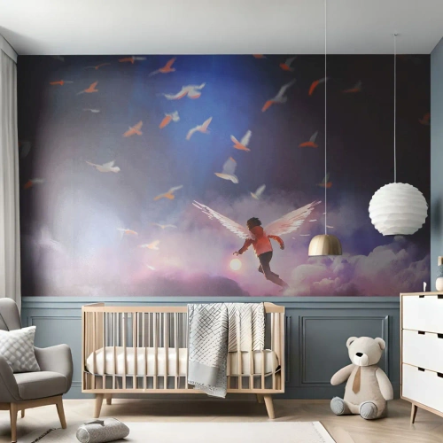Fotobehang Standard Eco - Je hebt verbeeldingskracht en moed nodig - Abstractie, Fantasie, Ikarus - 200x140 cm