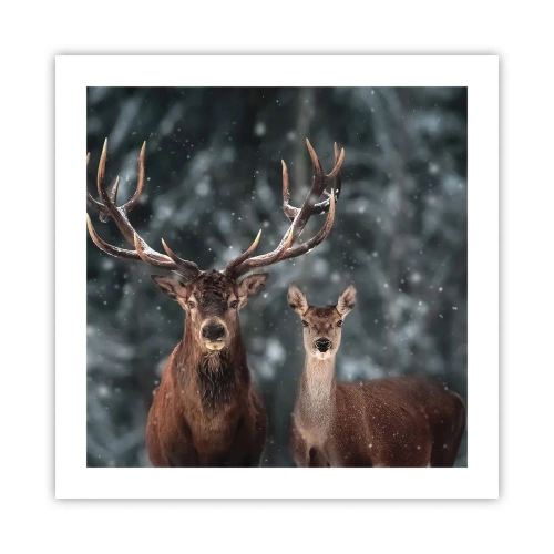 Poster - Heer van het bos met zijn vrouw - 50x50 cm