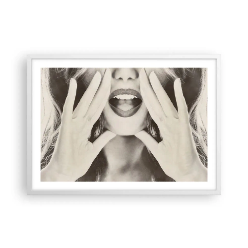 Poster in een witte lijst - Ik kom al! - 70x50 cm