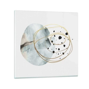 Schilderen op glas - Omarmd door de ruimte - 60x60 cm