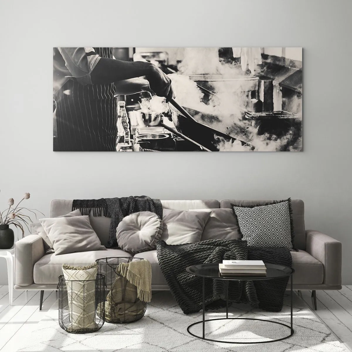 Schilderen op glas - Alchemie van smaken - 120x50 cm