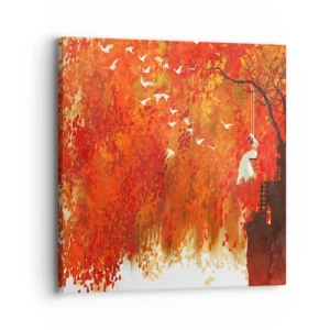 Schilderen op canvas - Zal hij met hen vliegen? - 30x30 cm