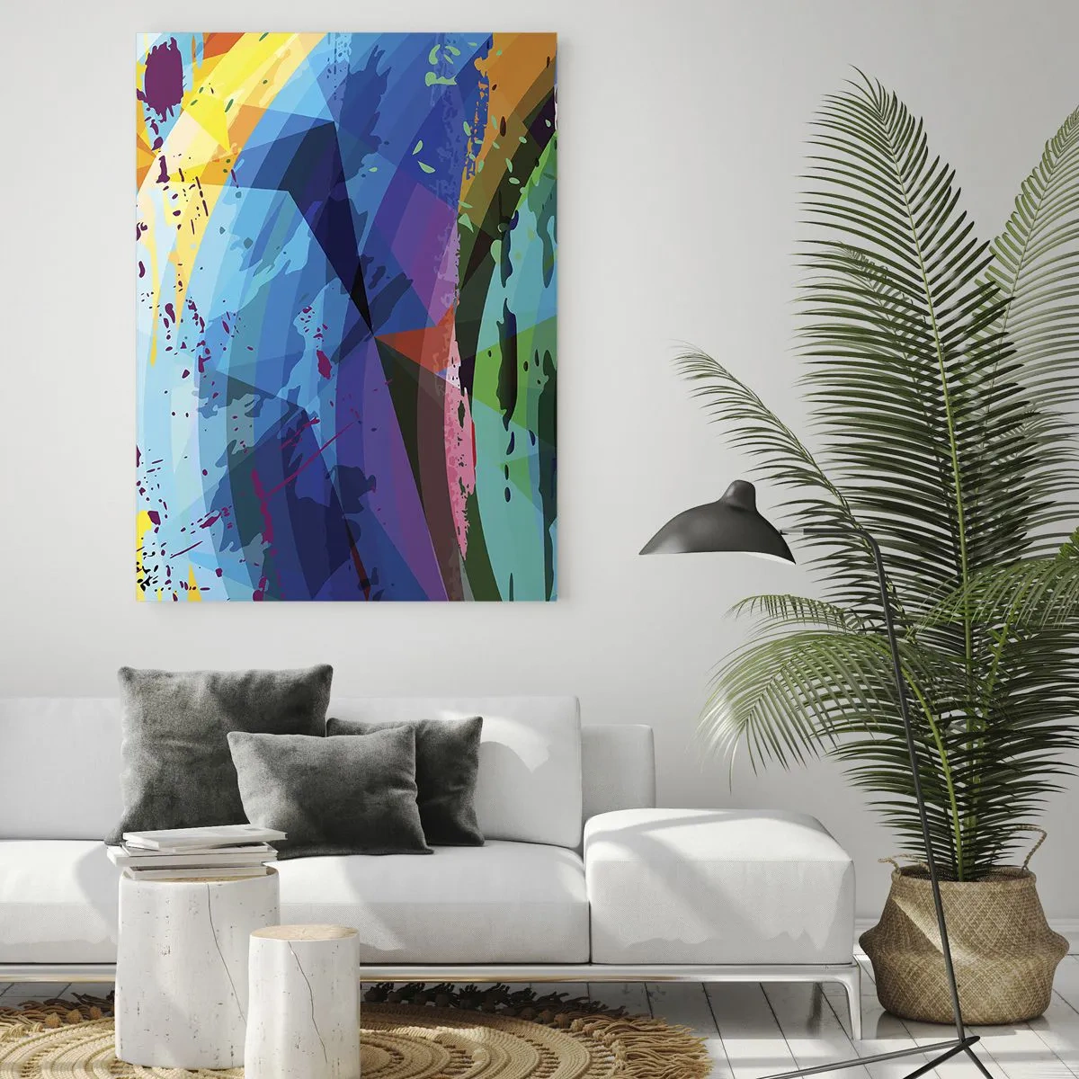 Schilderen op glas - Kleurrijke duizeligheid - 50x70 cm