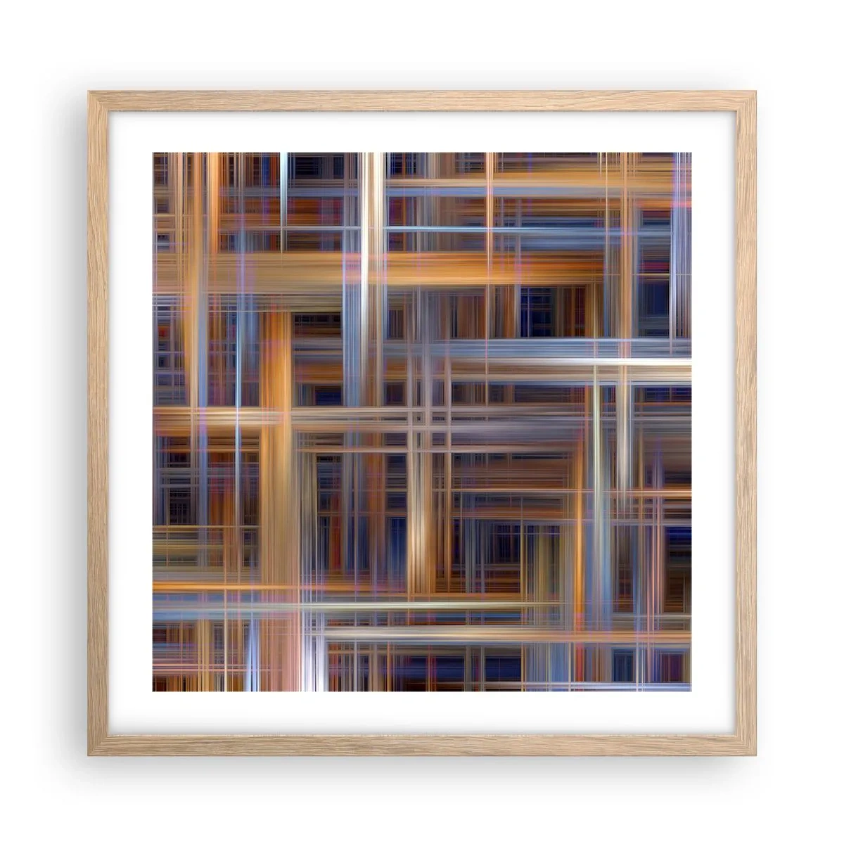 Een poster in een licht eiken lijst - Geweven van licht - 50x50 cm
