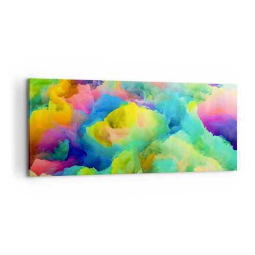 Schilderen op canvas - Regenboog dons - 120x50 cm