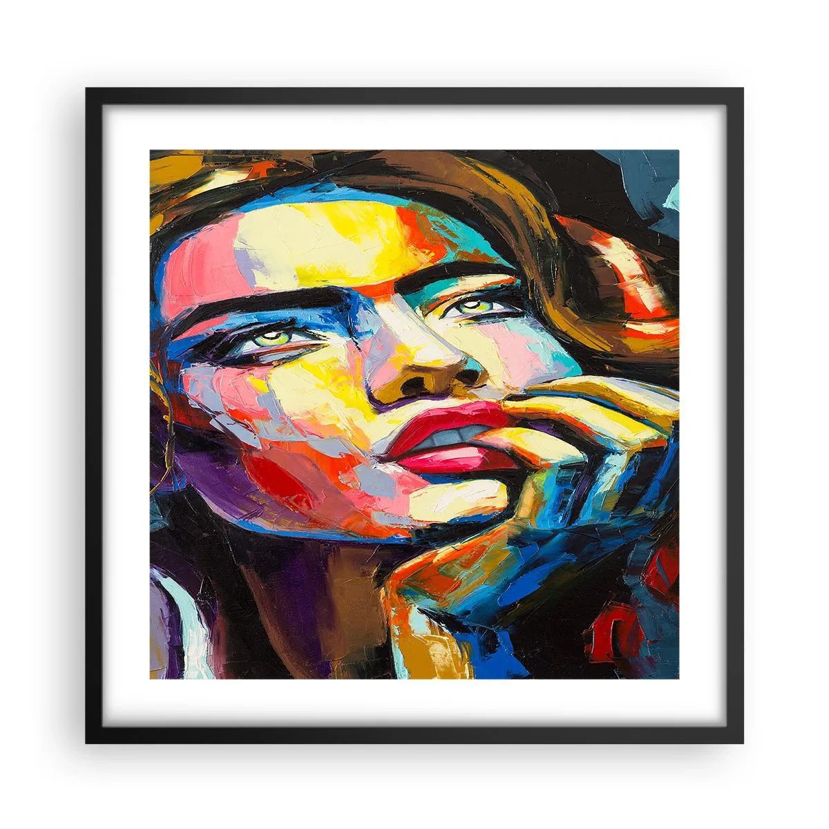 Poster in een zwarte lijst - Dromen vliegen in de lucht als vogels - 50x50 cm