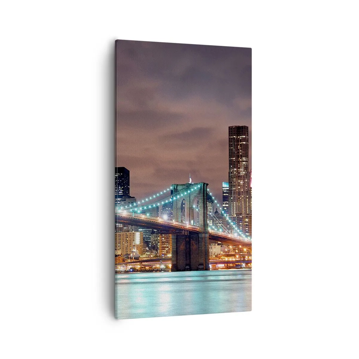 Schilderen op canvas - Lichten van een grote stad  - 55x100 cm