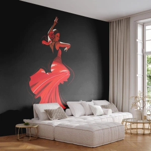 Zelfklevend Fotobehang Deluxe Sticker - De vurige geest van flamenco - Danser, Flamenco, Dans - 300x210 cm