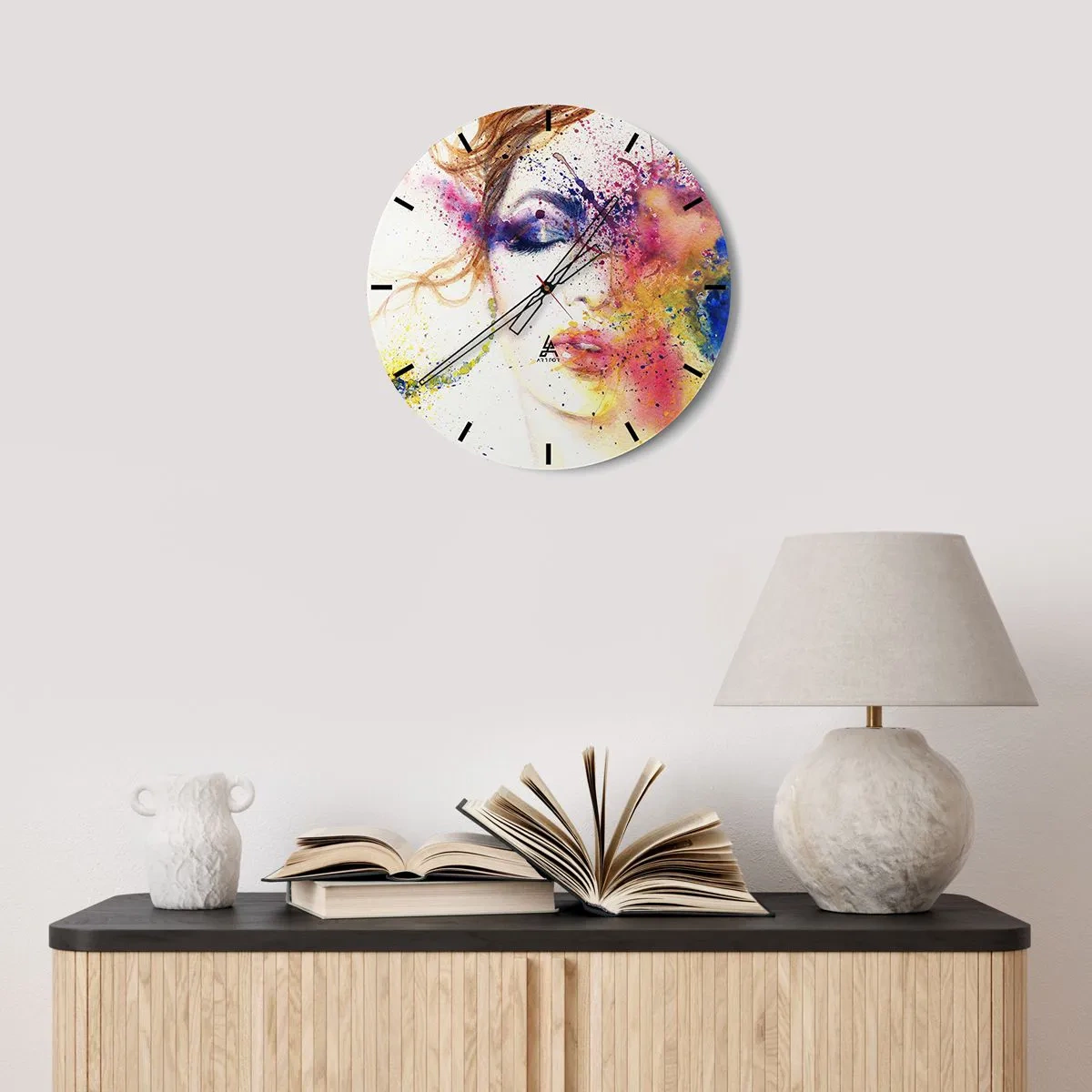 Wandklok - Klok - Regenboogduizeligheid - 30x30 cm