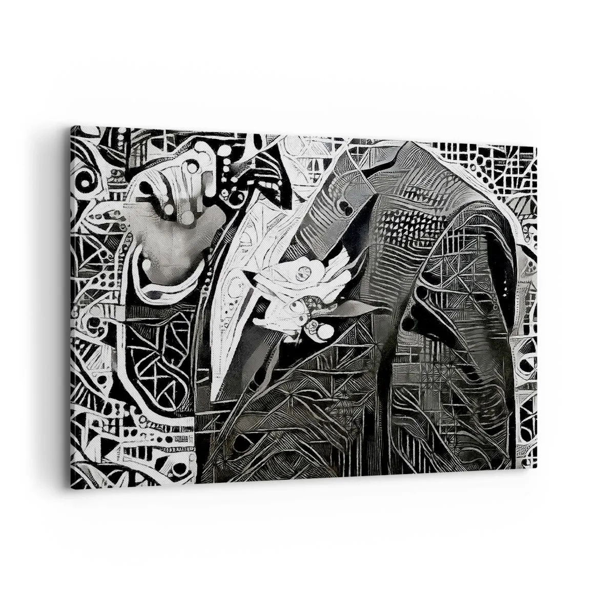 Schilderen op canvas - Alleen een ogenschijnlijk grijze man - 100x70 cm