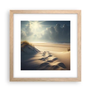 Een poster in een licht eiken lijst - Een rustgevend landschap - 30x30 cm