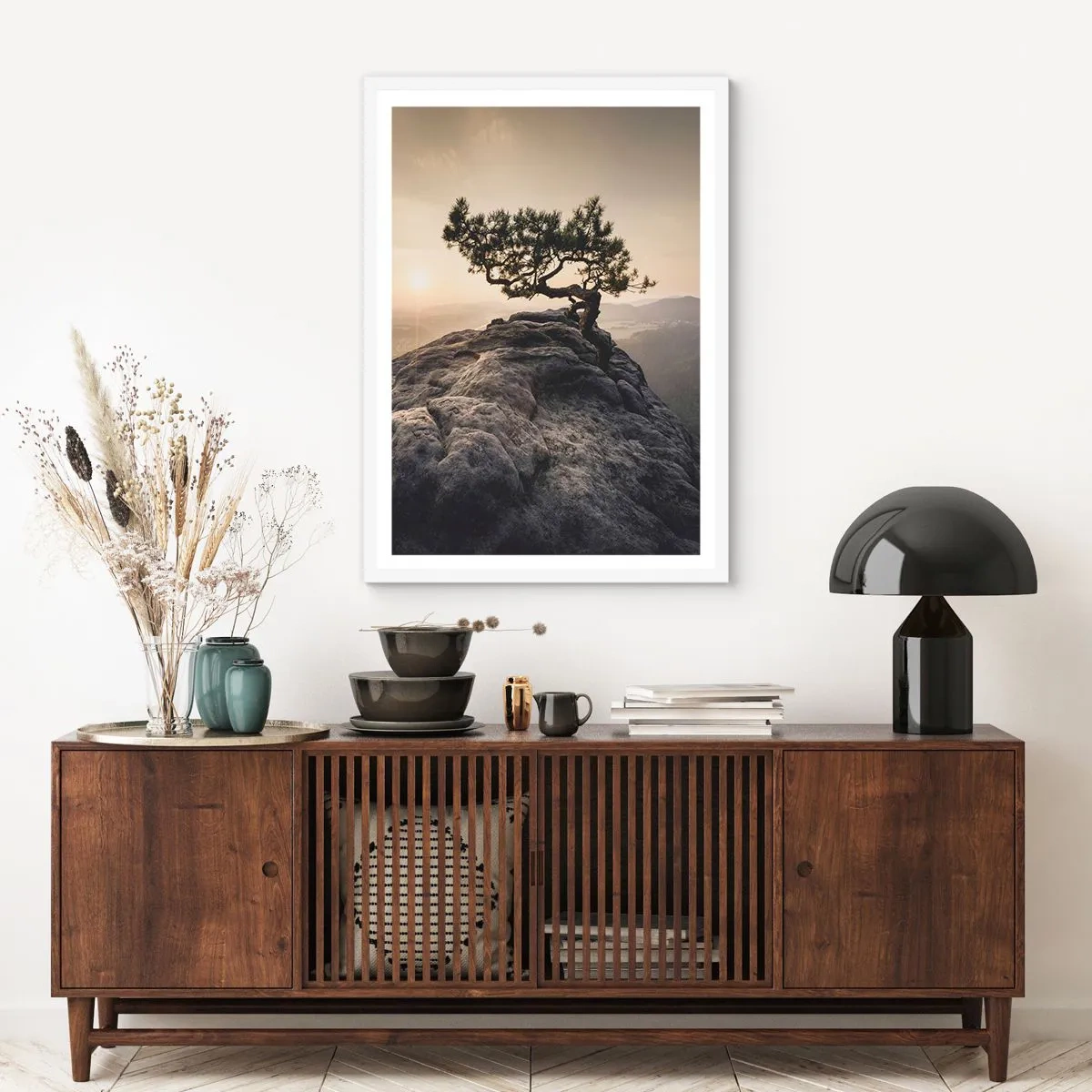 Poster in een witte lijst - Het leven wint altijd - 70x100 cm