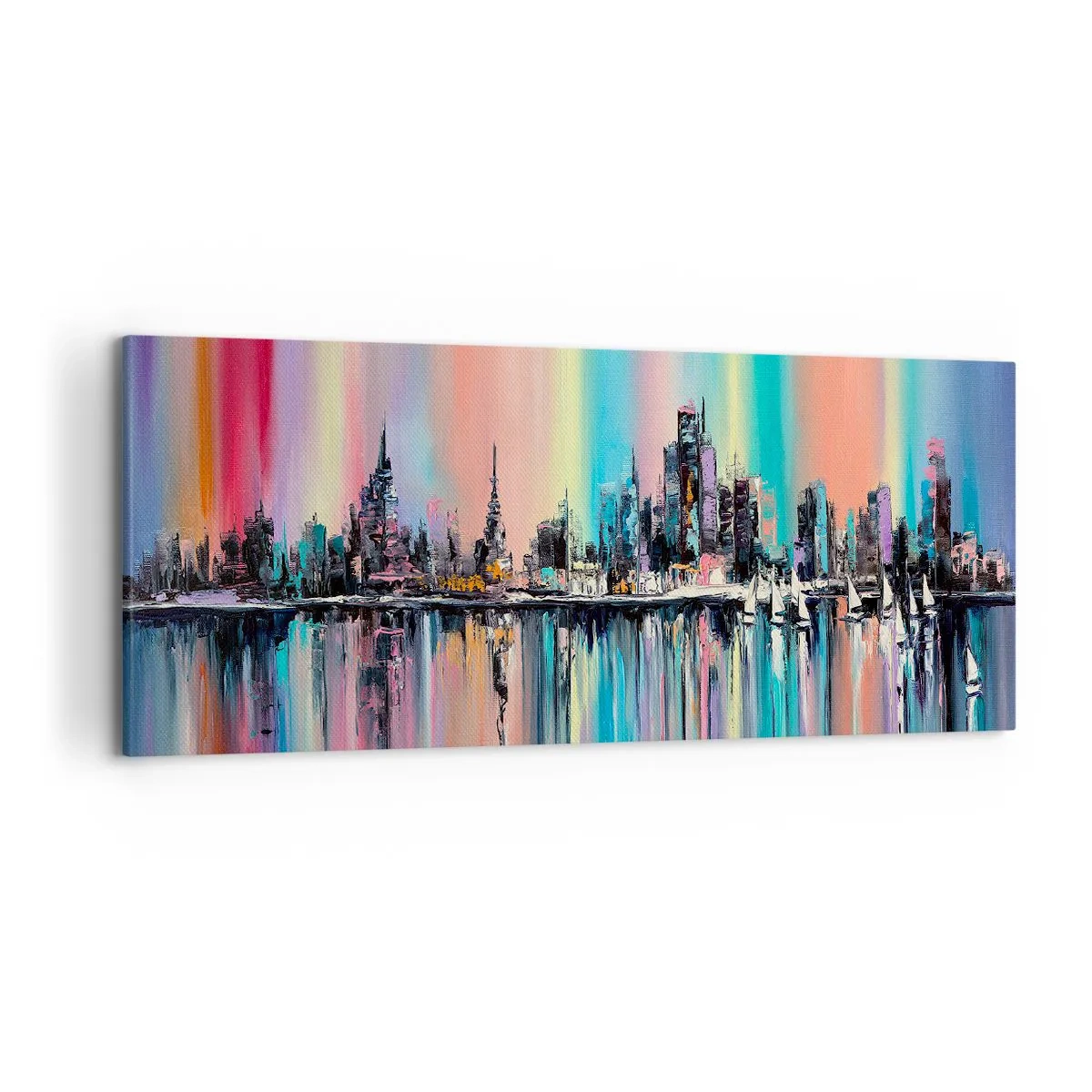 Schilderen op canvas - Om in het licht van de nacht te vallen - 120x50 cm