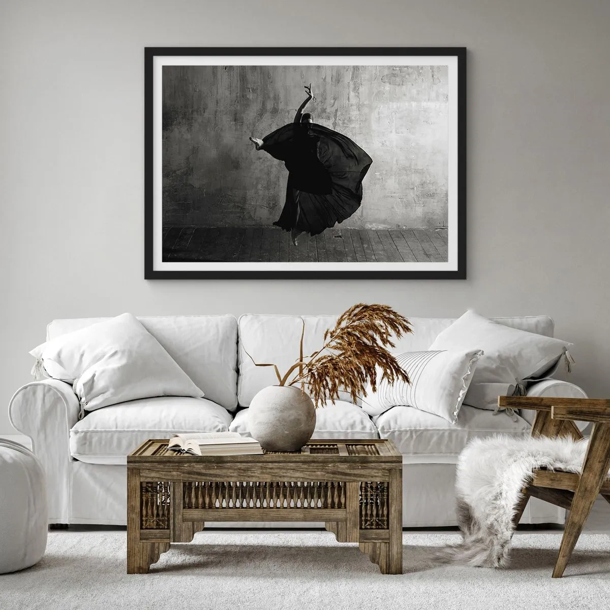 Poster in een zwarte lijst - Gepassioneerde riem - 100x70 cm