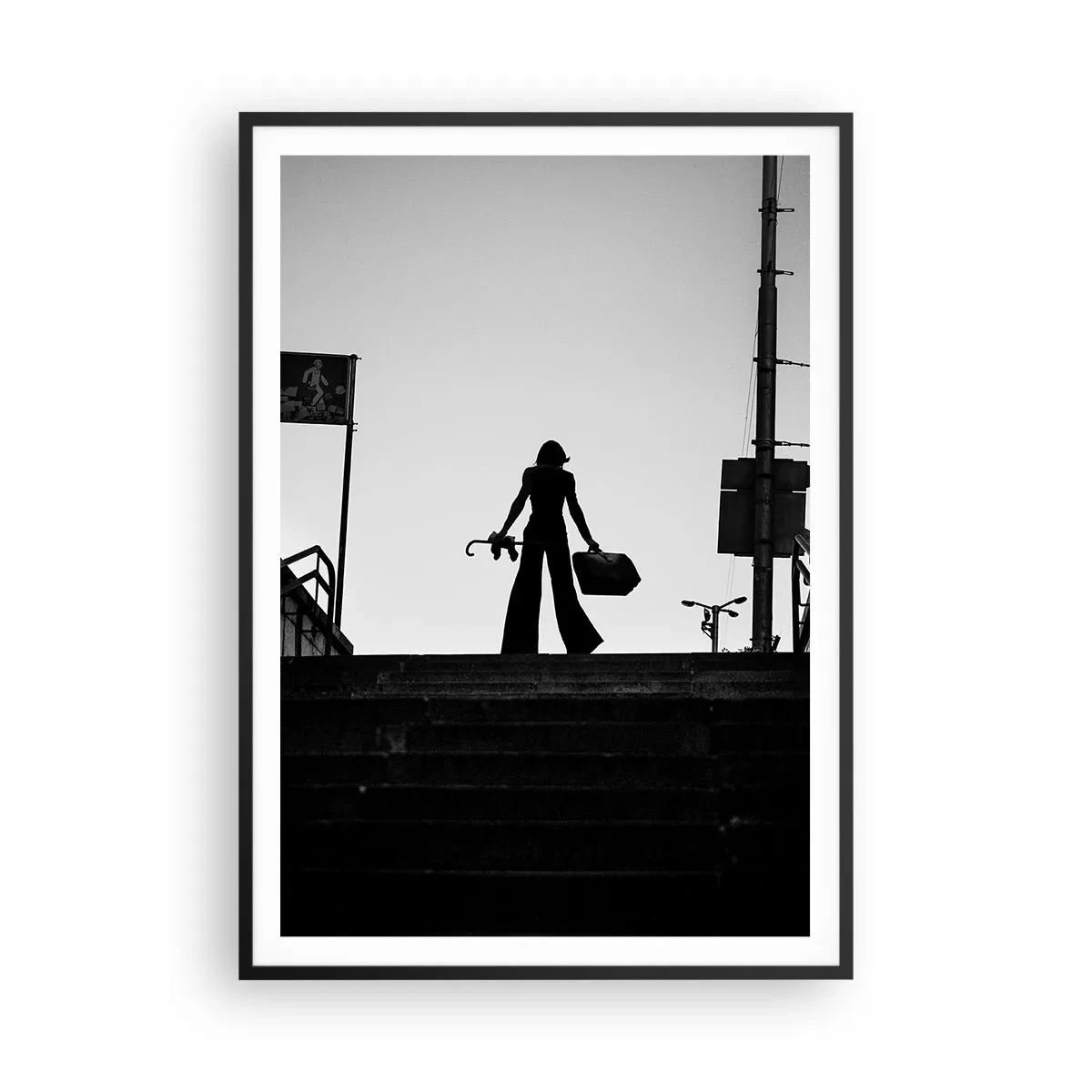 Poster in een zwarte lijst - Stedelijk dwalen - 70x100 cm