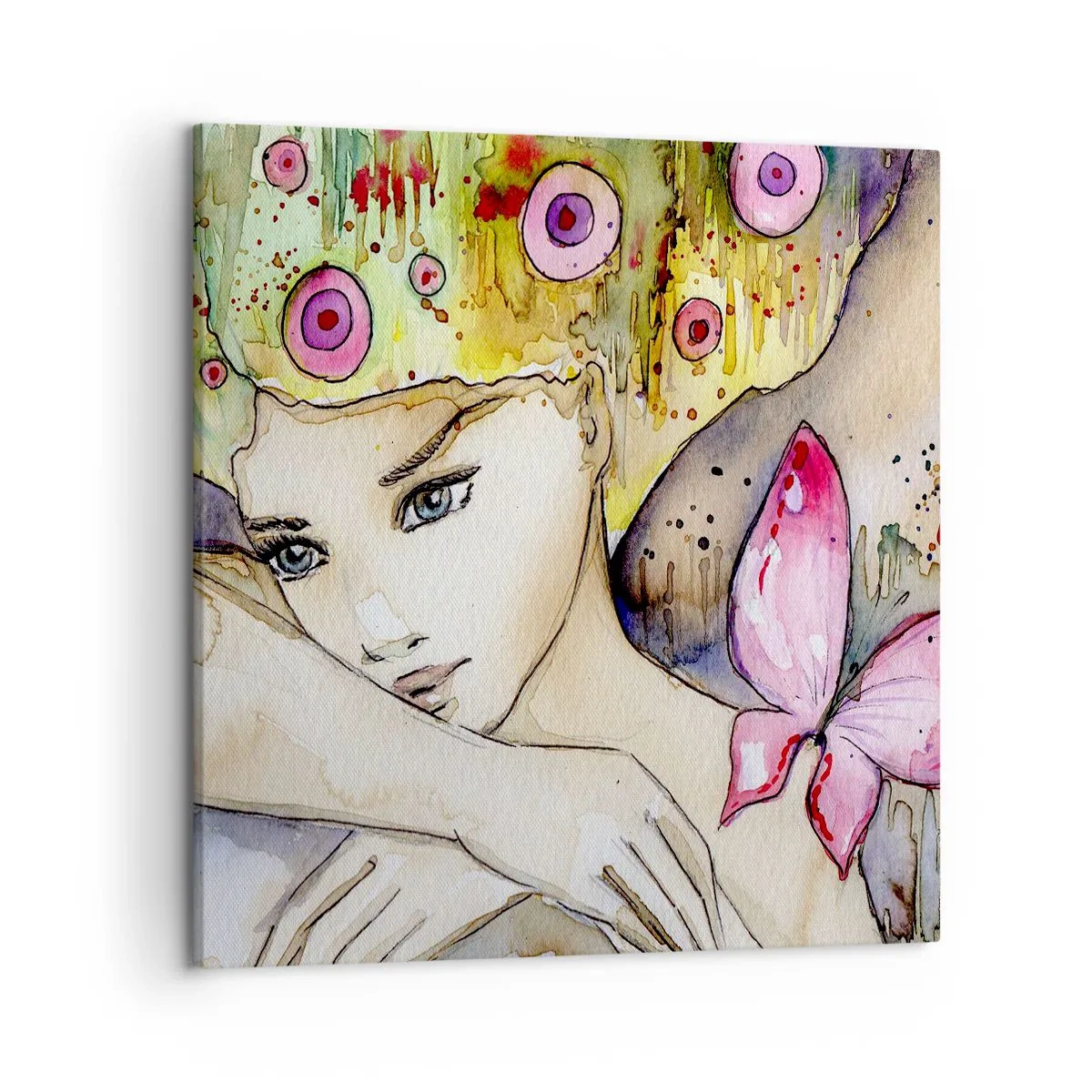 Schilderen op canvas - Vlinderprinses - 50x50 cm