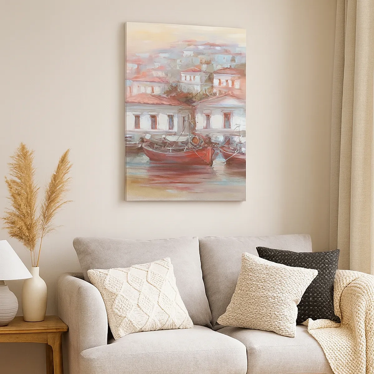 Schilderen op canvas - Gelukkige stad - 50x70 cm