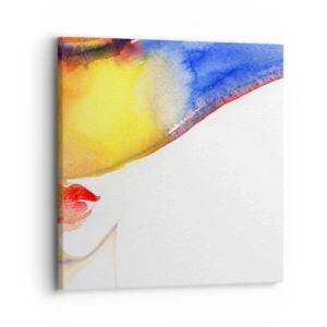 Schilderen op canvas - Portret van een dame - 30x30 cm