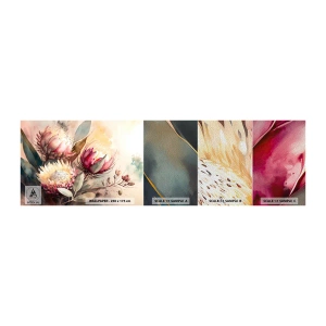 Fotobehang Monster Premium Sand - In profiel en en face - Bloemen, Art-deco, Plantkunde - 100x30 cm