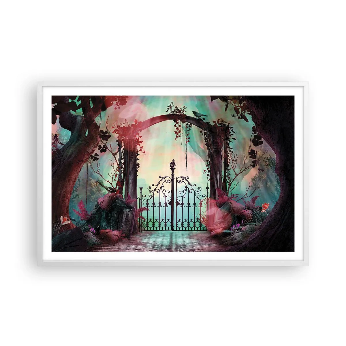 Poster in een witte lijst - Geheime Tuin - 91x61 cm