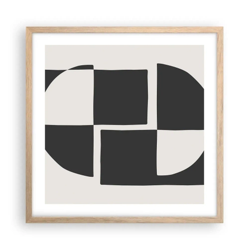 Een poster in een licht eiken lijst - Antithese - synthese - 50x50 cm