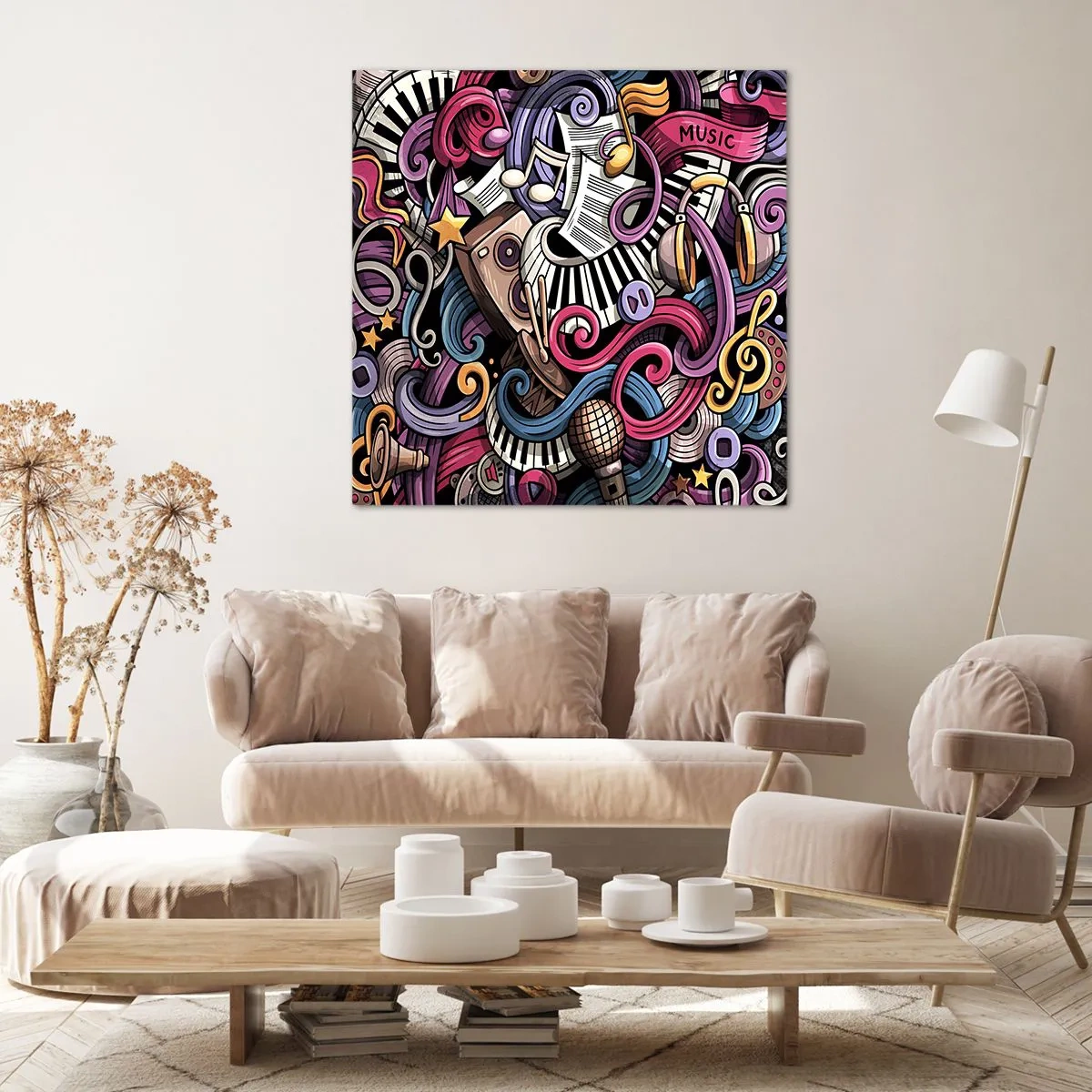 Schilderen op canvas - Ingewikkelde melodie - 30x30 cm