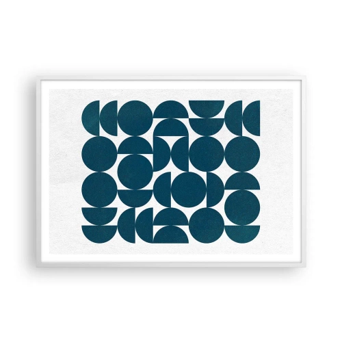 Poster in een witte lijst - Cirkels en halfcirkels - 100x70 cm