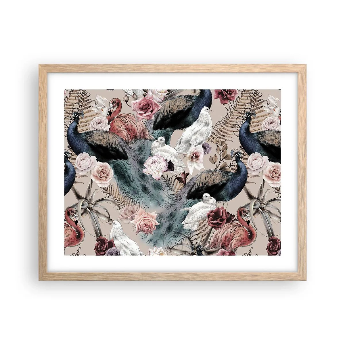 Een poster in een licht eiken lijst - In de paleistuin - 50x40 cm