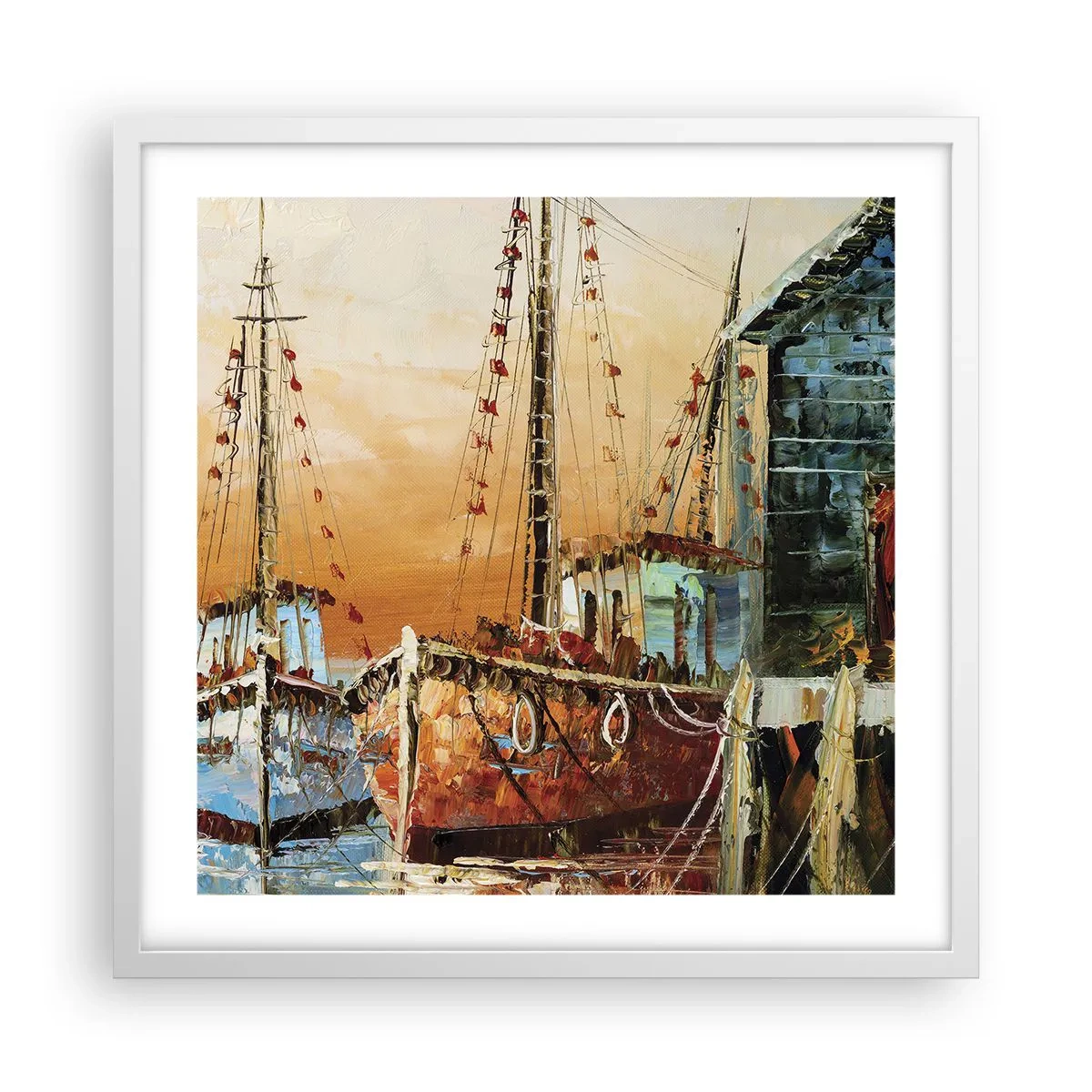 Poster in een witte lijst - Een vreedzame terugkeer - 50x50 cm