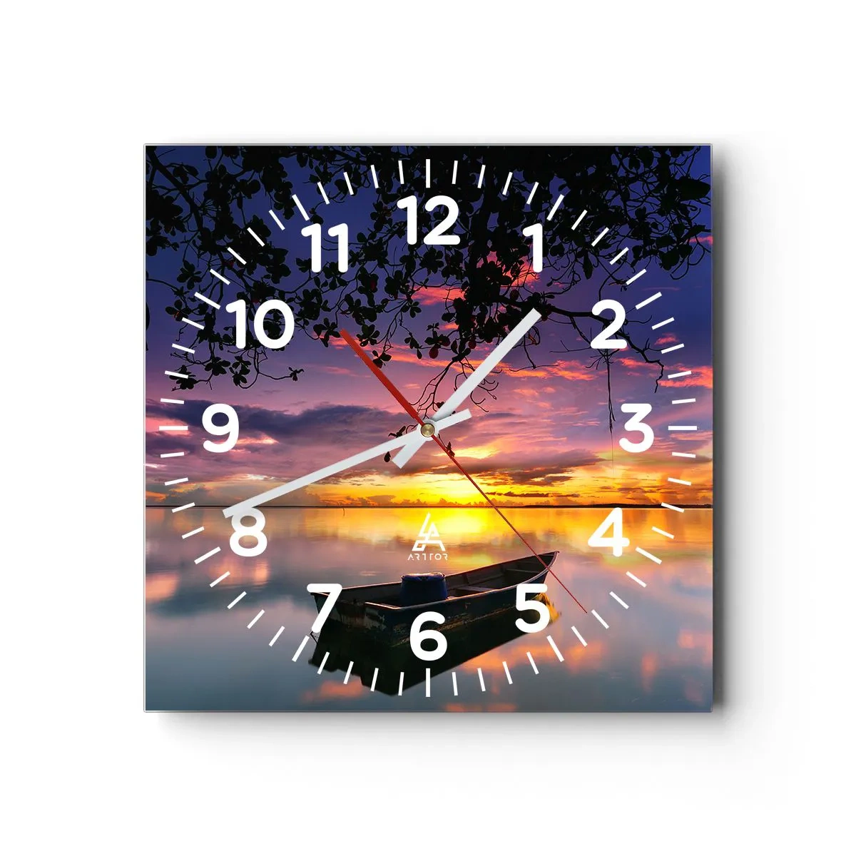 Wandklok - Klok - "Je lijkt midden in de lucht te hangen..." - 30x30 cm