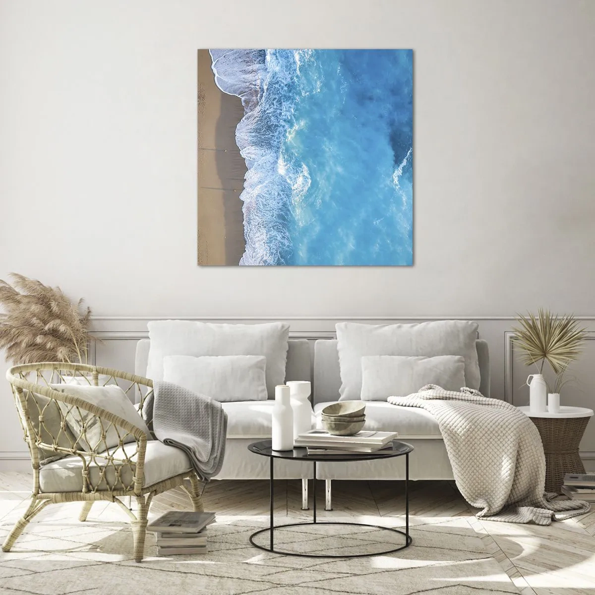 Schilderen op glas - De kracht van blauw - 70x70 cm