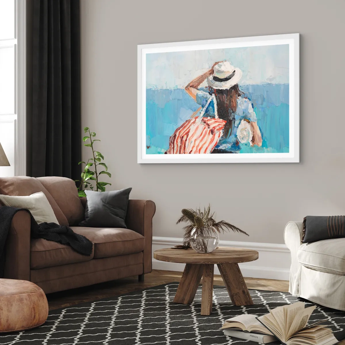 Poster in een witte lijst - Welkom bij je vakantie - 100x70 cm