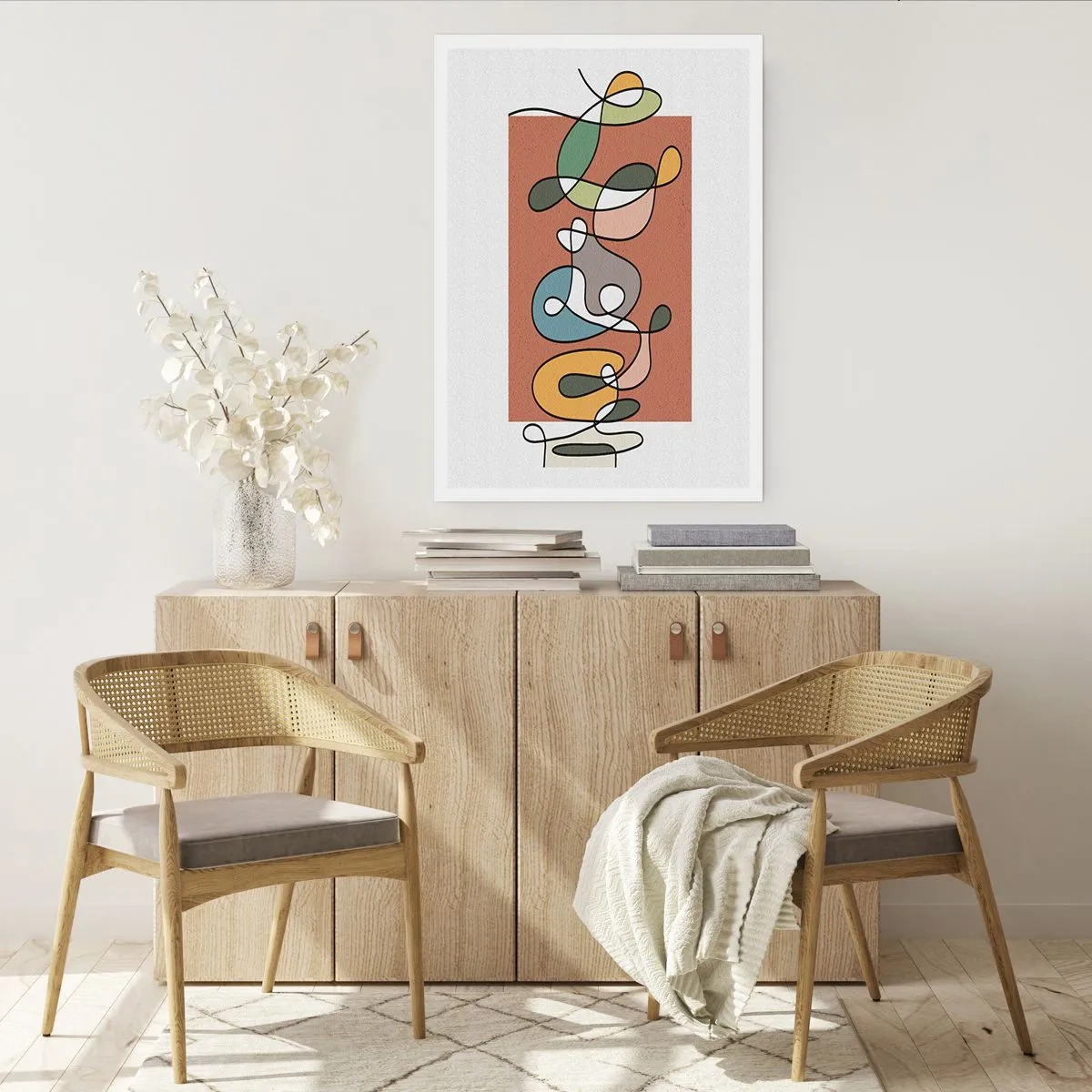 Poster - Abstractie: kleurrijke dans - 40x50 cm