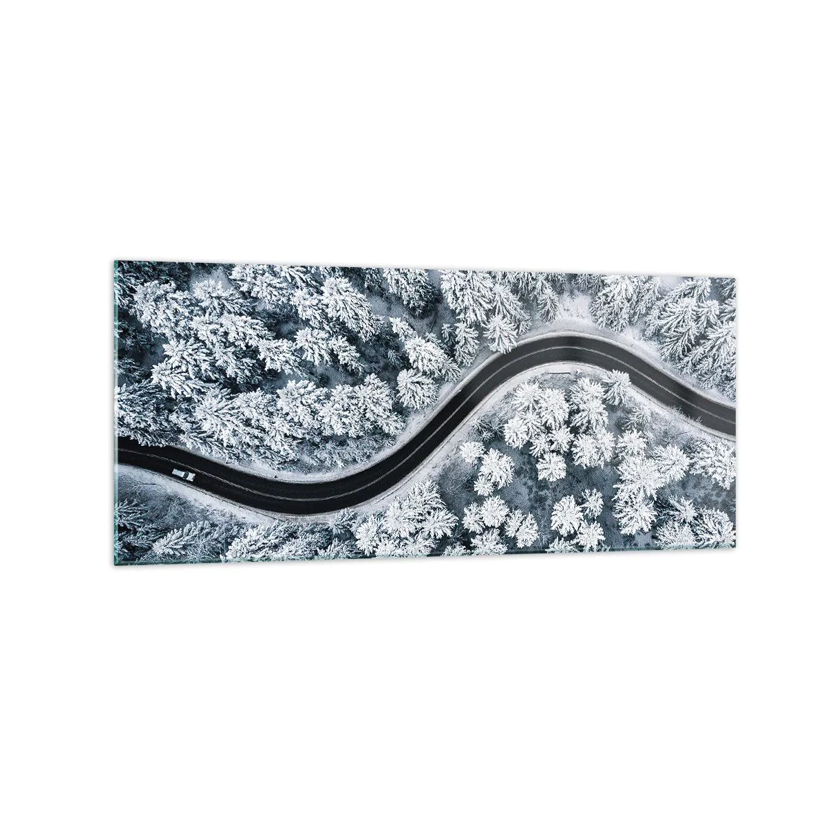 Schilderen op glas - Door het winterbos - 120x50 cm