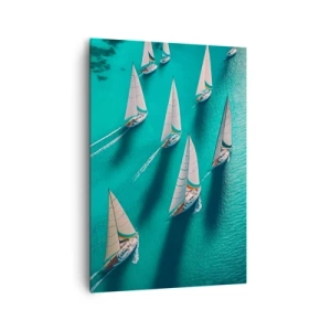 Schilderen op canvas - In een wedstrijd met de wind - 70x100 cm