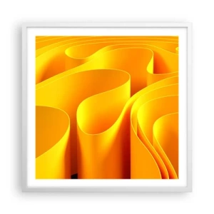 Poster in een witte lijst - Als de golven van de zon - 60x60 cm