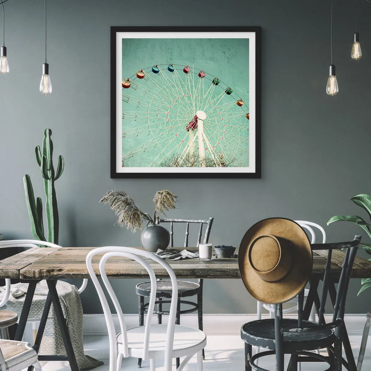 Poster in een zwarte lijst - Wij nodigen u uit om plezier te hebben - 30x30 cm